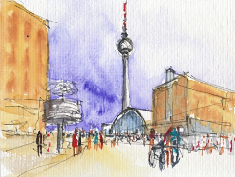 Skizzenbild mit link zu Auswahl Aquarell Skizzen